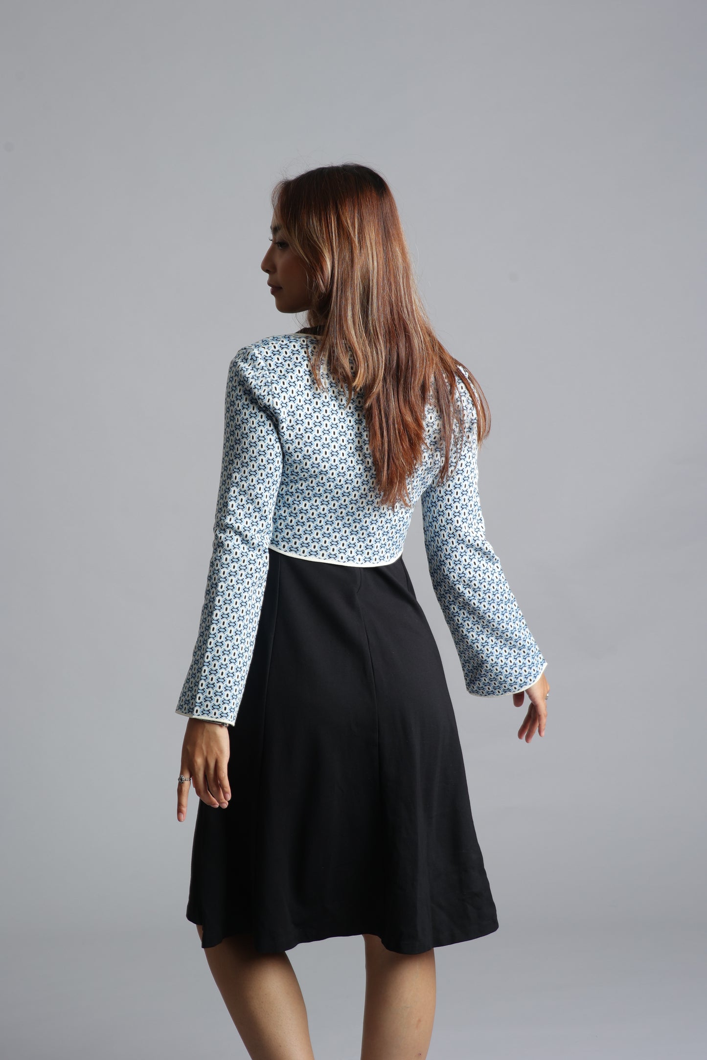 Zara Patterned Cropped Cardigan