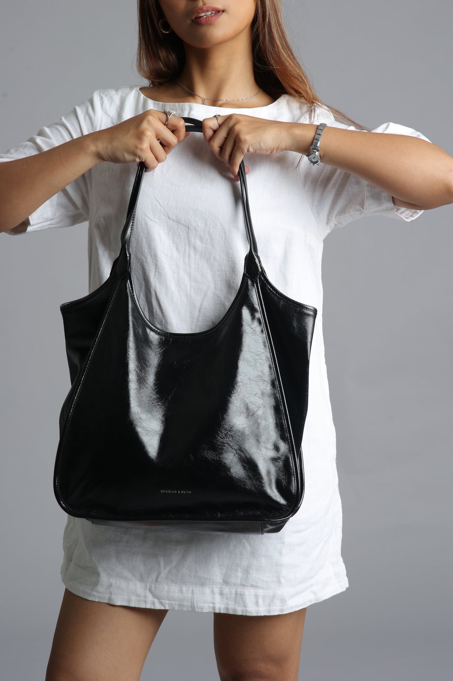 Charles and Keith Black Shoulder Bag