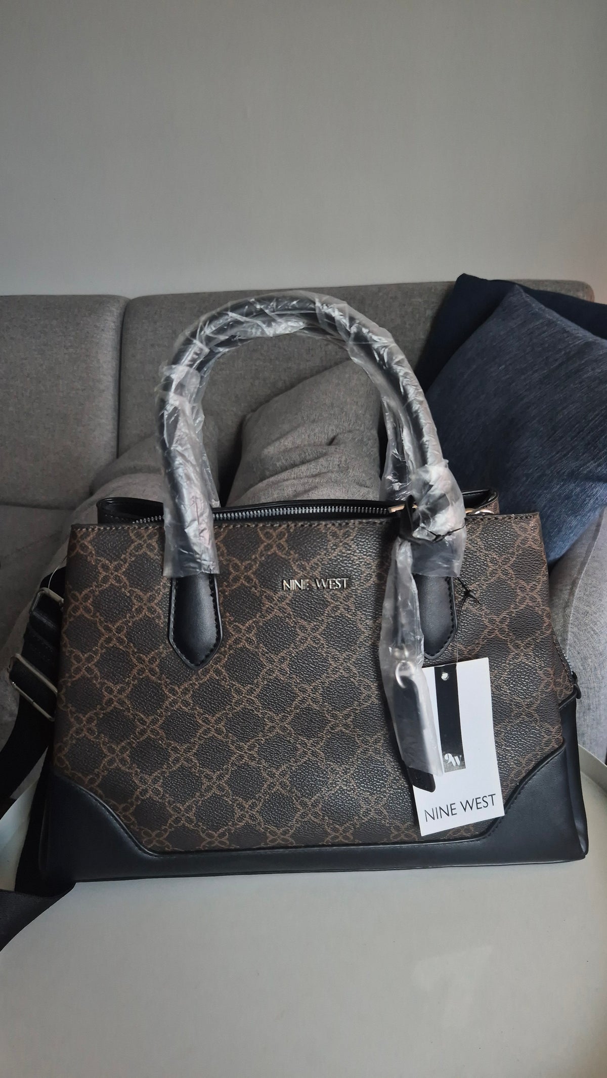Nine West Monogram Satchel Handbag [NEW]