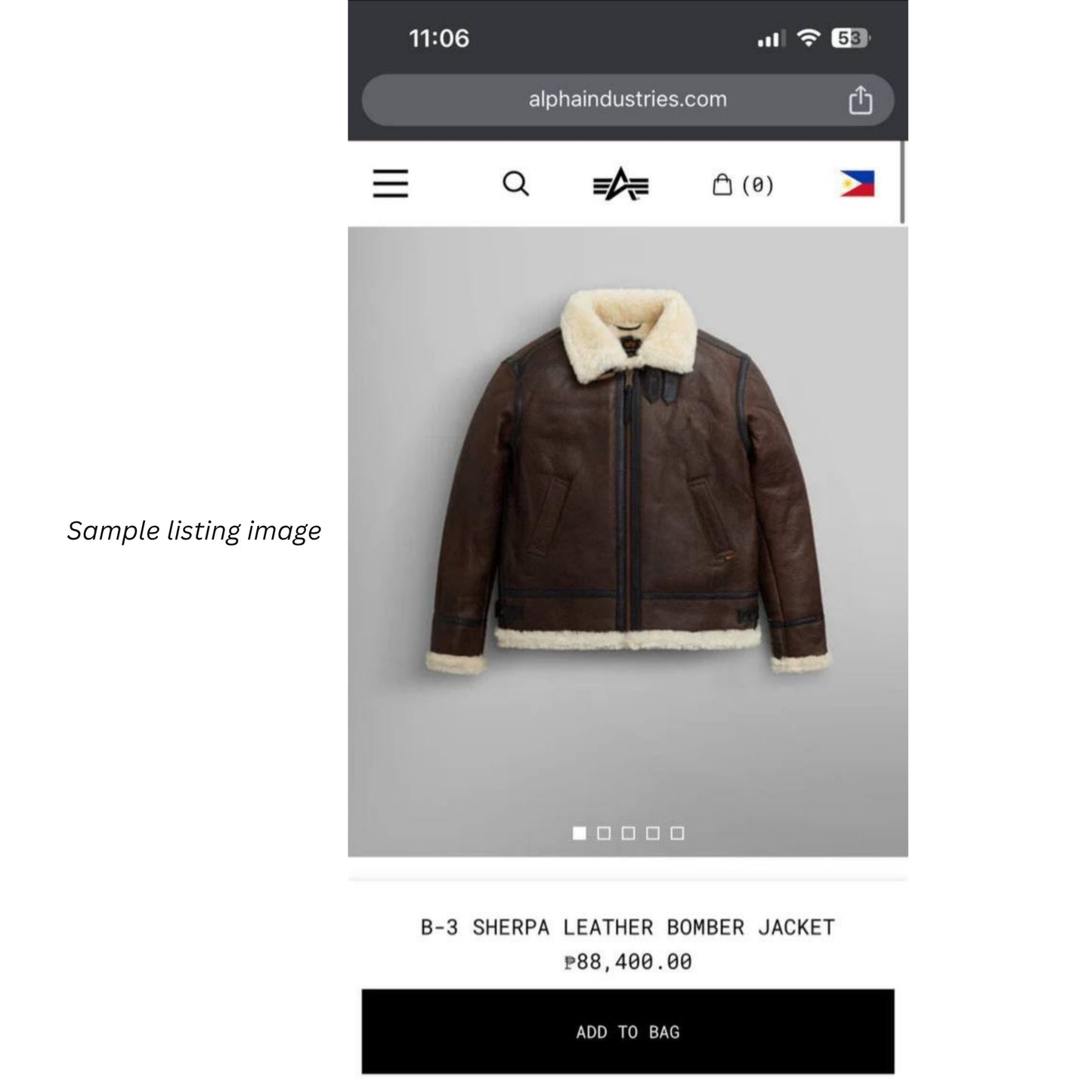 B-3 Sherpa Leather Bomber Jacket