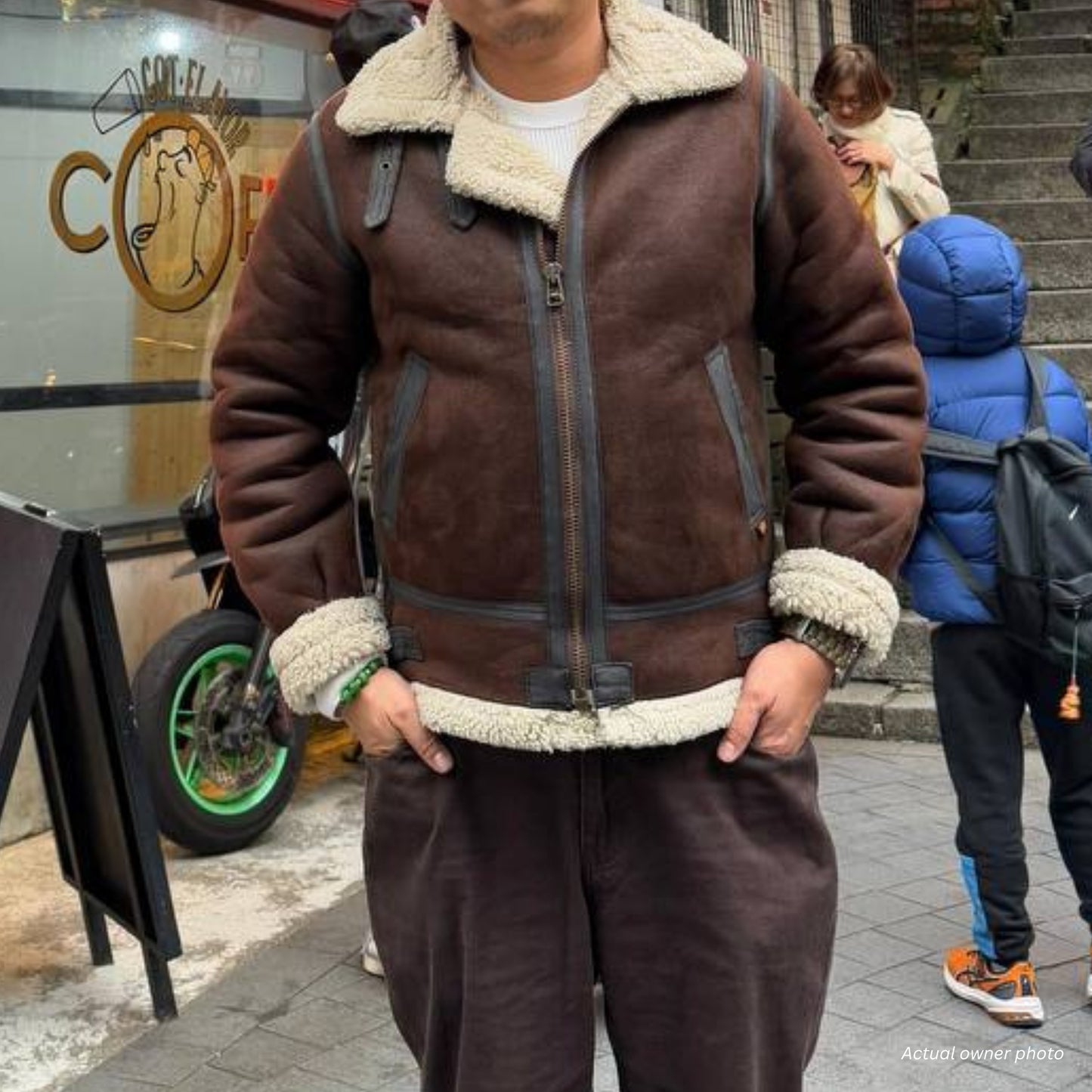 B-3 Sherpa Leather Bomber Jacket