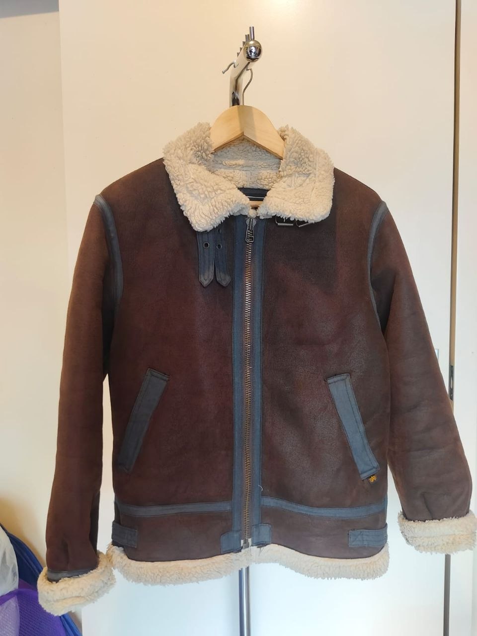 B-3 Sherpa Leather Bomber Jacket
